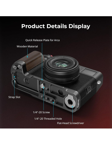 Mango en L de Madera SMALLRIG 4805 para FUJIFILM X100VI/X100V