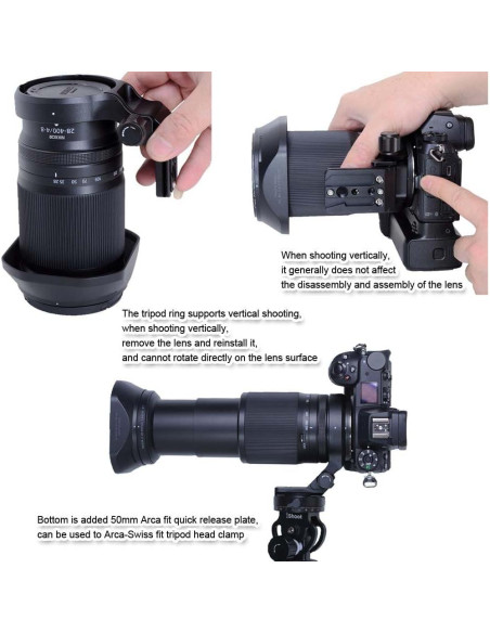 Anillo de Montaje en Trípode iShoot IS-Z2840 para Nikon Z 28-400mm y Z 70-180mm Anillo de Montaje en Trípode iShoot IS-Z2840 para Nikon Z 28-400mm y Z 70-180mm