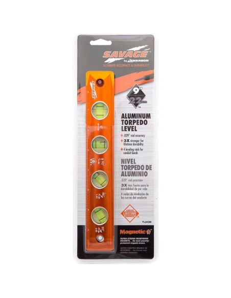 Nivel Torpedo Magnético Swanson TL043M 22.86 cm Naranja Nivel Torpedo Magnético Swanson TL043M 22.86 cm Naranja
