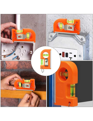Nivel Burbuja Mini Baluue 4 Pcs 8.5x4.5cm Naranja