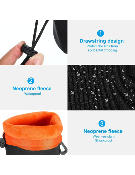 Bolsa para Lentes de Cámara PATIKIL Neopreno 2 Pcs 8.4x14cm Bolsa para Lentes de Cámara PATIKIL Neopreno 2 Pcs 8.4x14cm