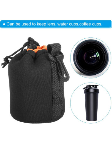 Bolsa para Lentes de Cámara PATIKIL Neopreno 2 Pcs 8.4x14cm