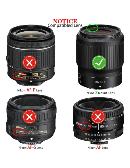 Tapa de Cuerpo y Lente Trasera Compatible Nikon Z50 Z30 Z9 Tapa de Cuerpo y Lente Trasera Compatible Nikon Z50 Z30 Z9