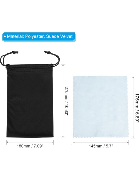 Bolsa de Gafas de Esquí PATIKIL con Paño de Microfibra 270x180mm Bolsa de Gafas de Esquí PATIKIL con Paño de Microfibra 270x180mm