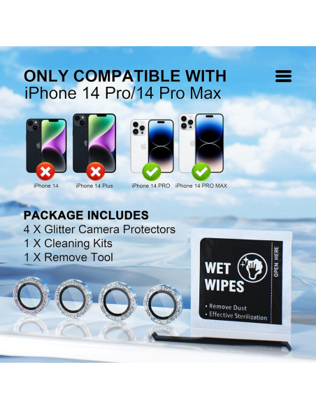 Protector de Lente de Cámara Misea para iPhone 14 Pro Max/Pro 9H Protector de Lente de Cámara Misea para iPhone 14 Pro Max/Pro 9H