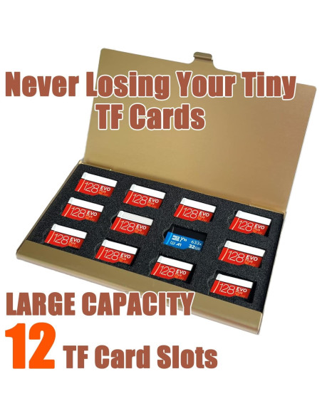 Caja Portátil para 12 Tarjetas Micro SD JAKENHAM Dorada Caja Portátil para 12 Tarjetas Micro SD JAKENHAM Dorada