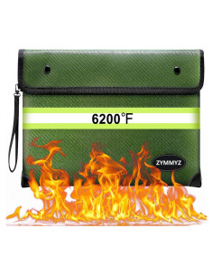 Bolsa Documentos ZYMMYZ A Prueba de Fuego y Agua Verde