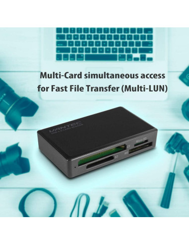 Lector de Tarjetas Múltiples Vantec UGT-CR615 USB 3.0 Negro