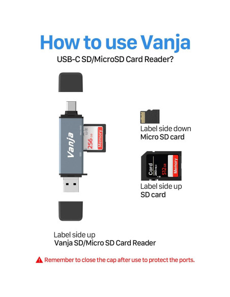 Lector de Tarjetas SD Vanja 3 en 1 USB-C y Micro USB Lector de Tarjetas SD Vanja 3 en 1 USB-C y Micro USB