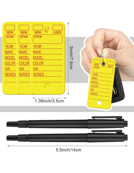 500 Etiquetas de Llave Gersoniel Amarillo con Anillos y 4 Bolígrafos 500 Etiquetas de Llave Gersoniel Amarillo con Anillos y 4 Bolígrafos