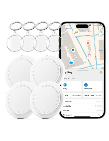 Rastreador Bluetooth LAOLASEED Paquete de 4 Impermeable IPX8