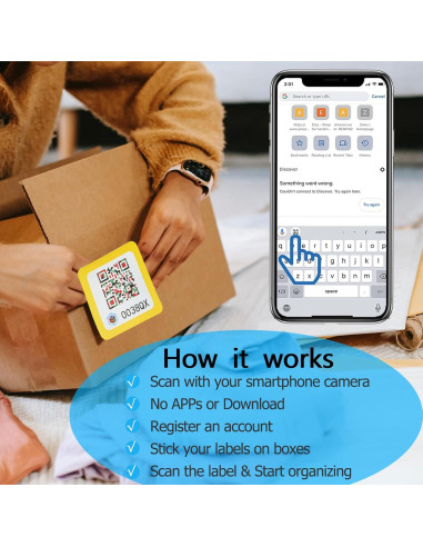 84 Etiquetas de Código QR SWMTJTECH para Almacenamiento