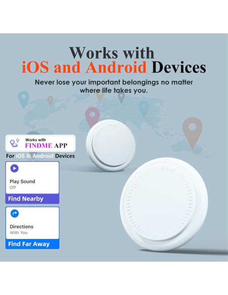 Rastreador Bluetooth LAOLASEED Paquete de 4 Impermeable IPX8 Rastreador Bluetooth LAOLASEED Paquete de 4 Impermeable IPX8