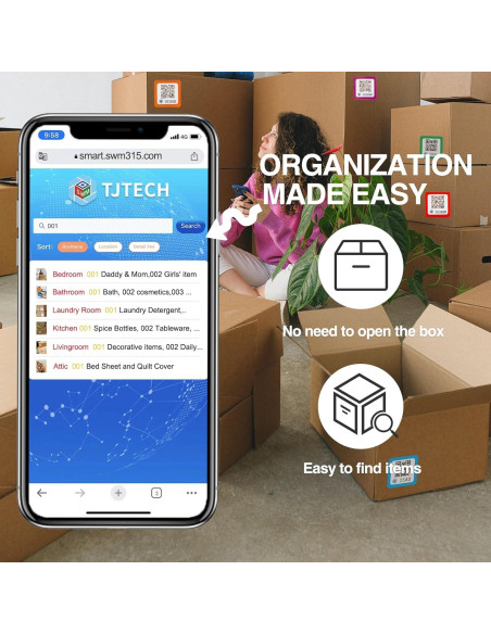 84 Etiquetas de Código QR SWMTJTECH para Almacenamiento 84 Etiquetas de Código QR SWMTJTECH para Almacenamiento