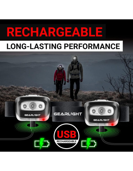 Linterna Frontal GearLight S500 Recargable USB 2 Paquete Linterna Frontal GearLight S500 Recargable USB 2 Paquete