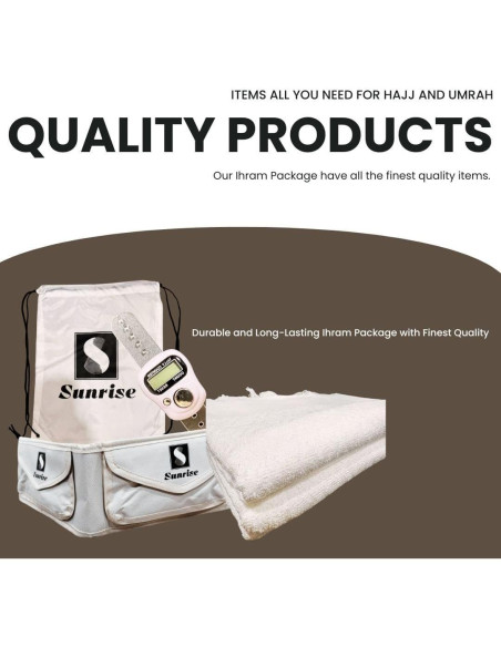 Conjunto Ihram S Sunrise para Hajj y Umrah - 2 Prendas de Algodón Conjunto Ihram S Sunrise para Hajj y Umrah - 2 Prendas de Algodón