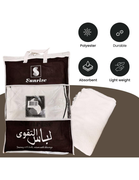 Conjunto Ihram Completo S Sunrise para Hajj y Umrah - 2 Prendas, 2 Cinturones, Contador Digital Conjunto Ihram Completo S Sunrise para Hajj y Umrah - 2 Prendas, 2 Cinturones, Contador Digital