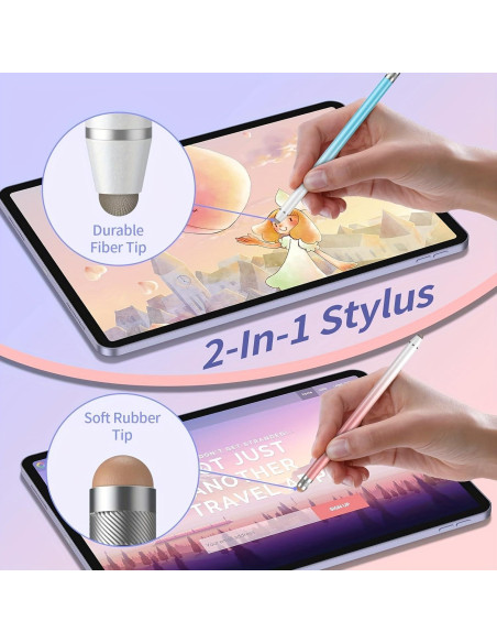 Paquete de 4 bolígrafos stylus Sunnyholiday 2 en 1 alta precisión Paquete de 4 bolígrafos stylus Sunnyholiday 2 en 1 alta precisión