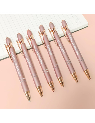 Bolígrafos Stylus YOXMJDB Rosa Oro 1.0mm Paquete de 6