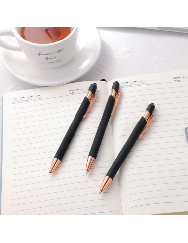 Bolígrafo Stylus 2 en 1 FIRCRE Oro Rosa y Negro 1.0 mm