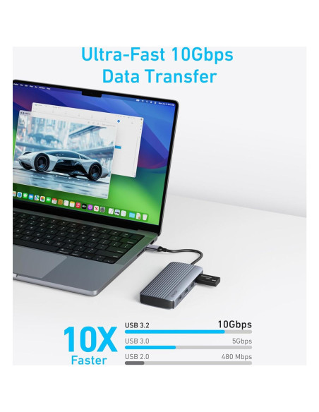 Hub USB-C Anker 7-en-1 Doble HDMI 100W 10Gbps Hub USB-C Anker 7-en-1 Doble HDMI 100W 10Gbps