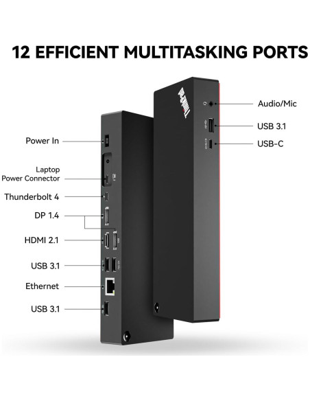 ThinkPad Estación Acoplamiento Thunderbolt 4 230W 4 Monitores ThinkPad Estación Acoplamiento Thunderbolt 4 230W 4 Monitores