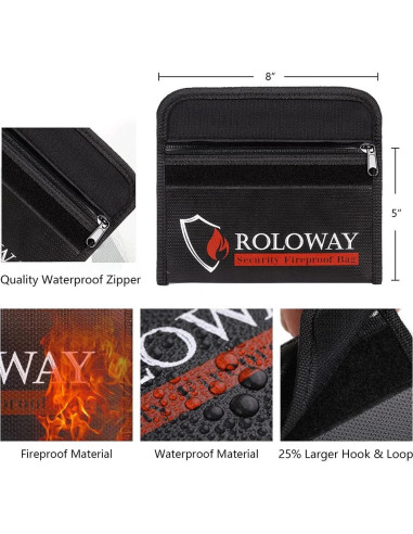 Bolsa a Prueba de Fuego ROLOWAY 20 x 13 cm Resistente Agua