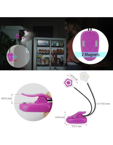 Luz de libro LED HONGUT H501 2B-2 con 2 cabezas y clip