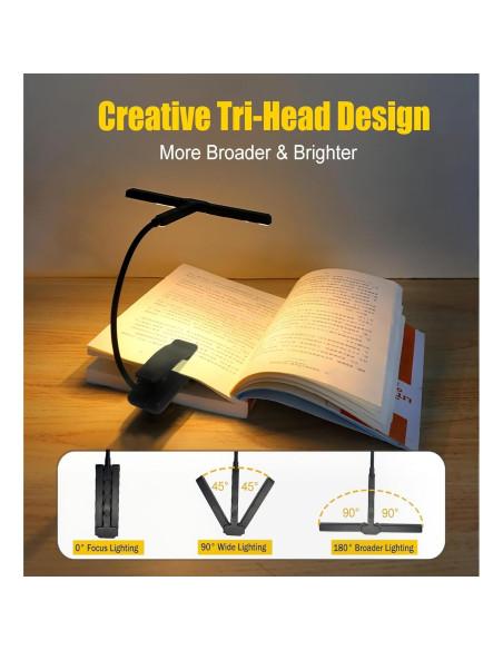 Luz de Libro Recargable HOVOYNN T-Head 51 LED 1000mAh Luz de Libro Recargable HOVOYNN T-Head 51 LED 1000mAh