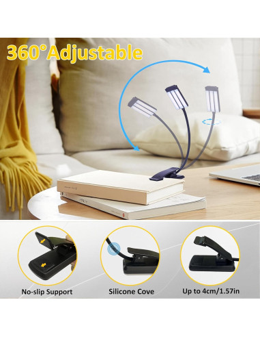 Luz de Libro Recargable HOVOYNN T-Head 51 LED 1000mAh