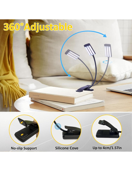 Luz de Libro Recargable HOVOYNN T-Head 51 LED 1000mAh Luz de Libro Recargable HOVOYNN T-Head 51 LED 1000mAh