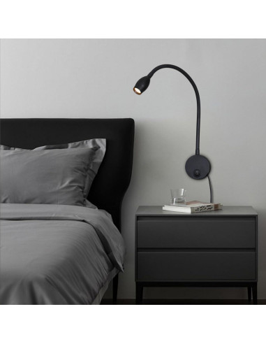 Lámpara de Lectura LED 3W Ageselighting Negro 2 Pcs