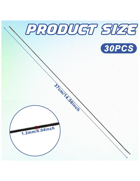 30 Cuerdas Elásticas Negras con Extremos de Metal 37cm QfwdfcTrenz 30 Cuerdas Elásticas Negras con Extremos de Metal 37cm QfwdfcTrenz