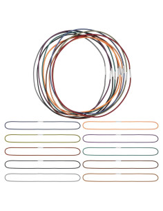 10 Bandas Elásticas para Cuadernos Thinp 16cm a 34cm Colores