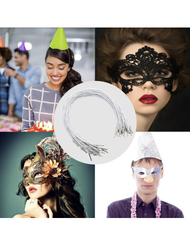 Cuerdas Elásticas 30cm Pino y Lino Paquete de 30 Blancas