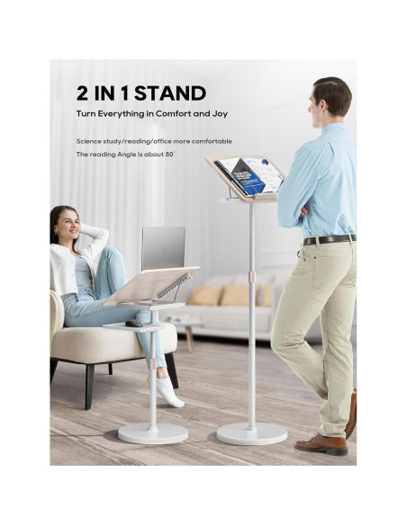 Soporte de Libro Ajustable Haweah 2 en 1 Blanco 30x42 cm Soporte de Libro Ajustable Haweah 2 en 1 Blanco 30x42 cm