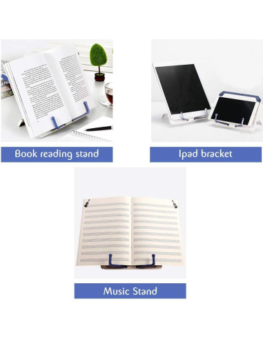 Soporte de Libros Plegable SAYEEC Blanco Ajustable 21x17cm