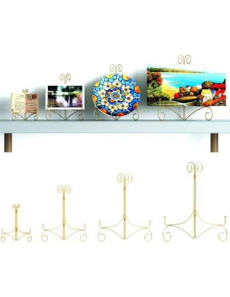 Soporte de Placa Plegable HEMYLU 30.48 cm Dorado para Exhibición Soporte de Placa Plegable HEMYLU 30.48 cm Dorado para Exhibición