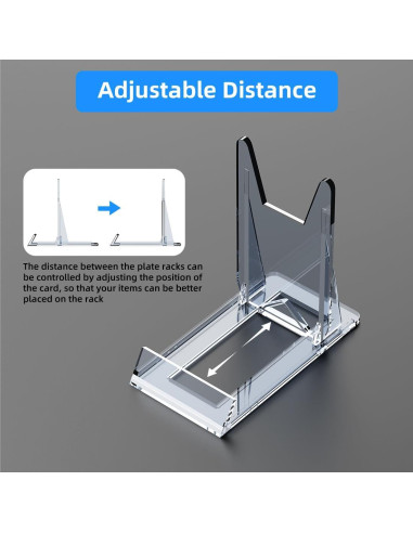 Soporte Acrílico para Libros PPH-Sisy - 8 Pcs, Ajustable