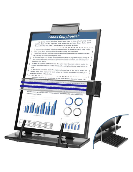 Soporte de Documentos TONOS Ajustable de Acero Inoxidable Soporte de Documentos TONOS Ajustable de Acero Inoxidable