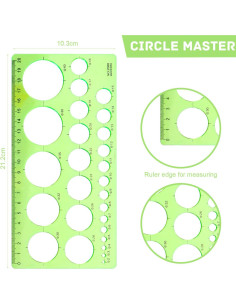 Plantillas de Círculo de Plástico JUNYUANSHUN - 2 Piezas 19x10cm y 21x10cm 2