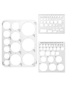 Plantillas Circulares de 3 Piezas NQEUEPN para Dibujo