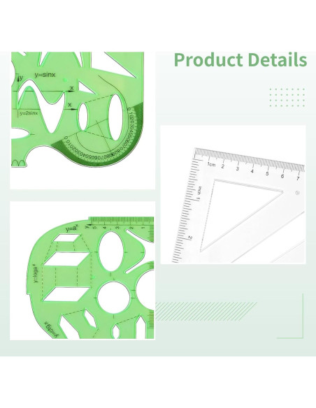 Kit de Plantillas Geométricas Epicover 15 Piezas para Dibujo Kit de Plantillas Geométricas Epicover 15 Piezas para Dibujo