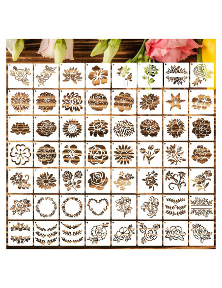 Plantillas de Flores SUNVERSE 56 Piezas 7.62 cm para DIY Plantillas de Flores SUNVERSE 56 Piezas 7.62 cm para DIY