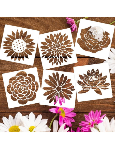 Plantillas de Flores SUNVERSE 56 Piezas 7.62 cm para DIY Plantillas de Flores SUNVERSE 56 Piezas 7.62 cm para DIY