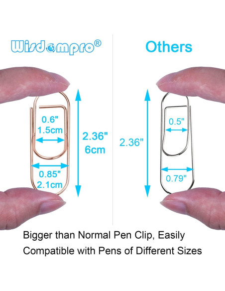 Clip de bolígrafo Wisdompro 12 piezas acero inoxidable oro rosa Clip de bolígrafo Wisdompro 12 piezas acero inoxidable oro rosa