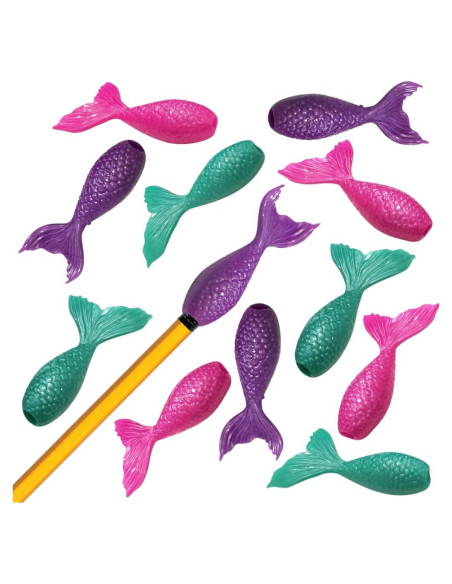 Toppers de Lápiz Cola de Sirena ArtCreativity, Set de 12 Toppers de Lápiz Cola de Sirena ArtCreativity, Set de 12