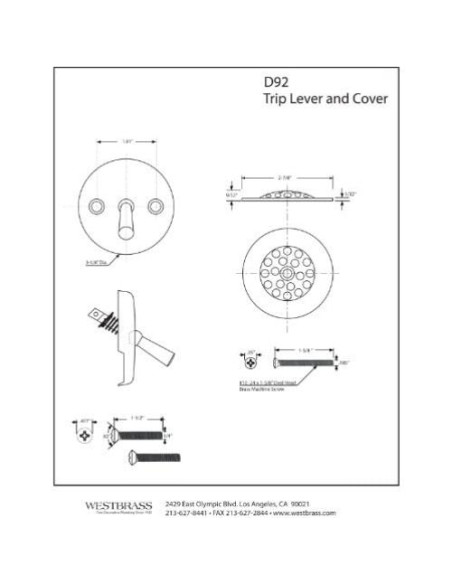 Kit de Drenaje de Baño Westbrass R92-62, Negro Mate, 1 Paquete Kit de Drenaje de Baño Westbrass R92-62, Negro Mate, 1 Paquete
