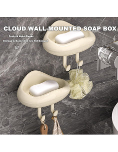 Soporte de Jabón Autodrenante Chchmu Nube Beige 5x5 cm 2