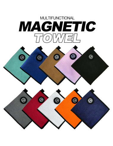 Toalla de Golf Magnética MAGOLFIN Pequeña Microfibra Negra